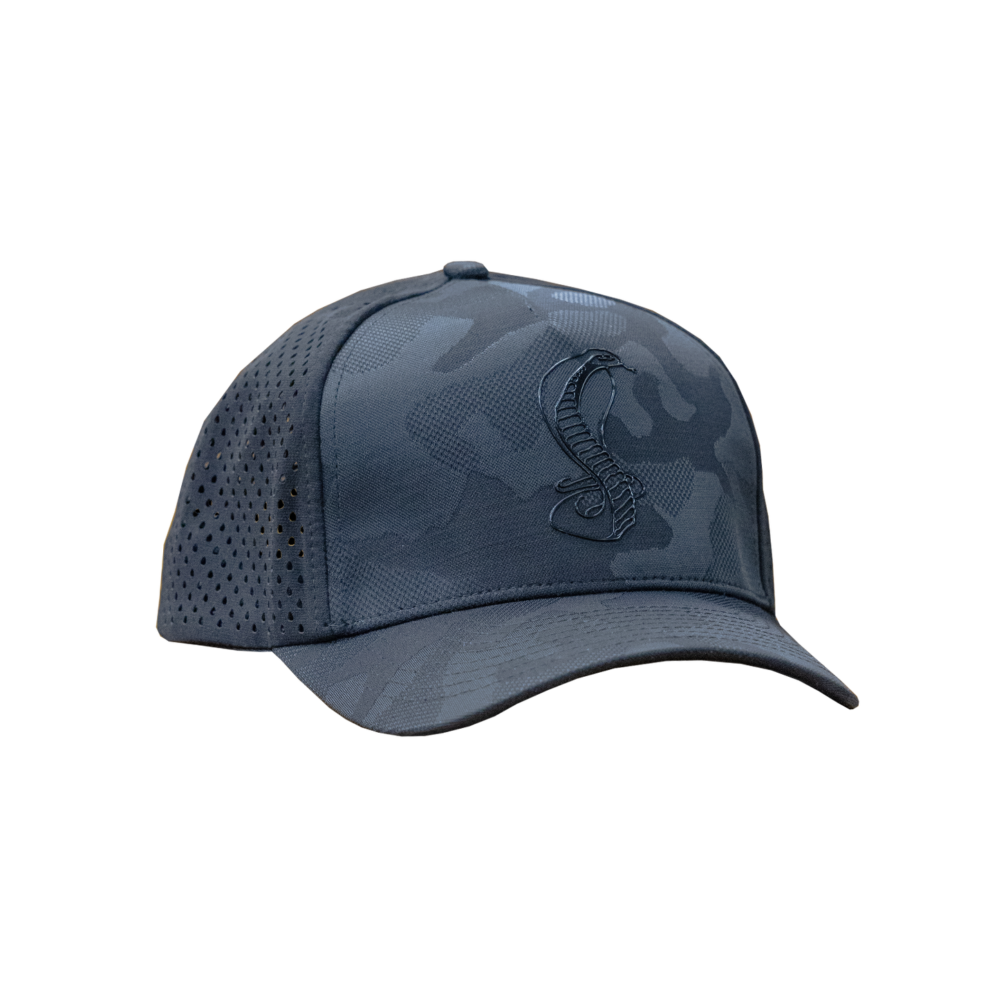 Black Camo Hat With Snake Logo