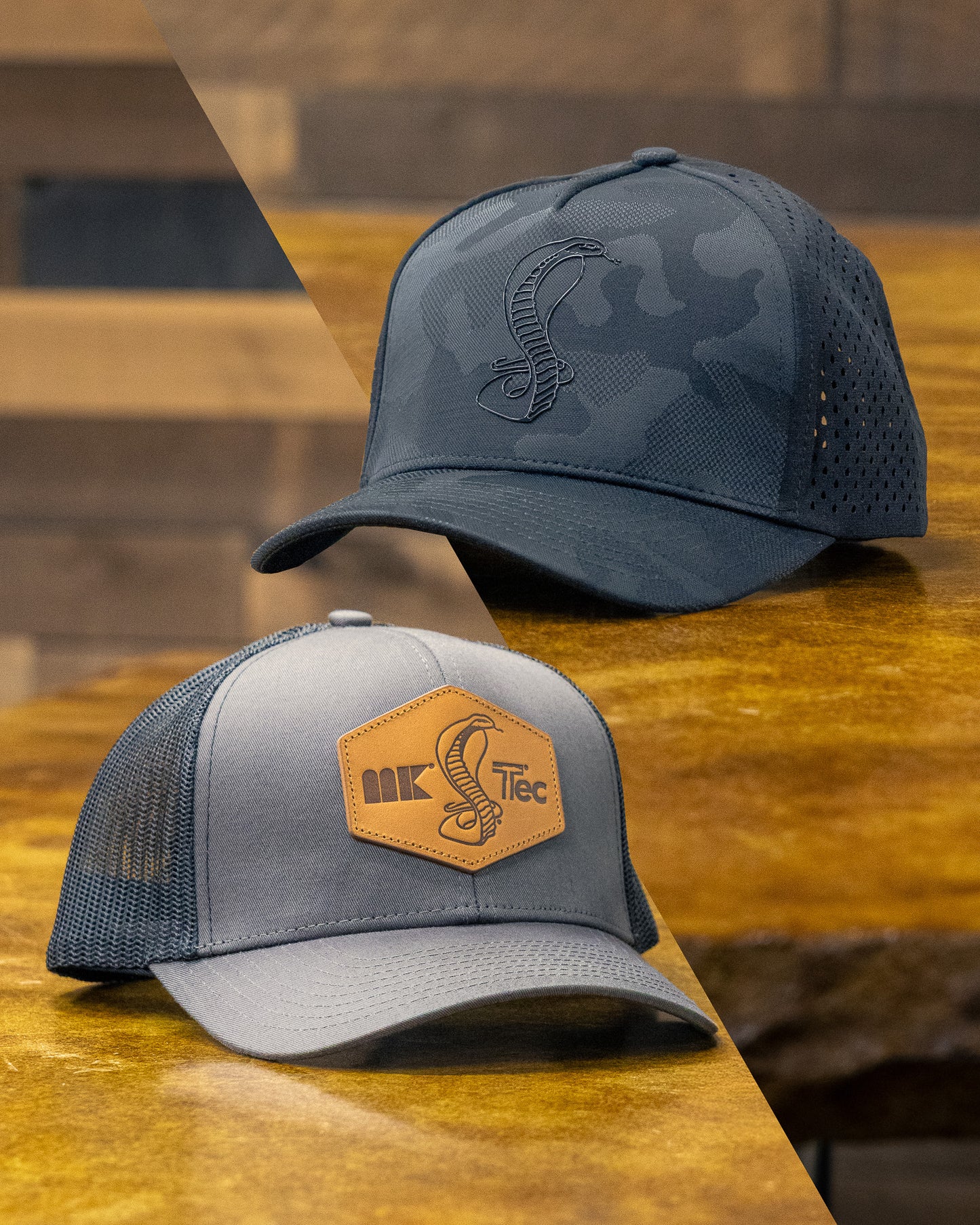 Black Camo Hat With Snake Logo