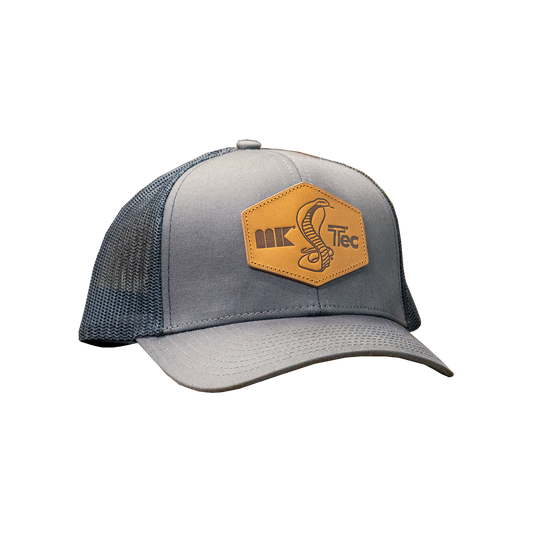 Grey Hat With Leather Patch
